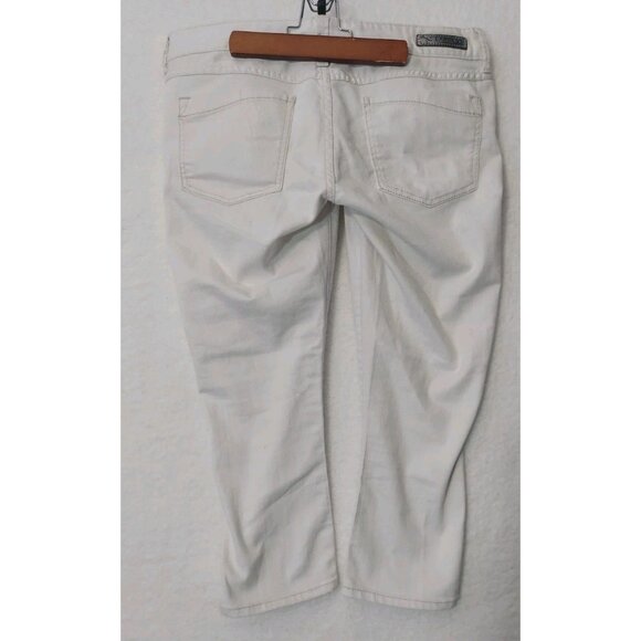 Express Crop Jean Legging Zelda Slim Fit Ultra Low Rise Royal White Beige 12 - Picture 2 of 8